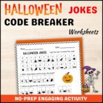Halloween Jokes Code Breaker Cryptogram for Kids
