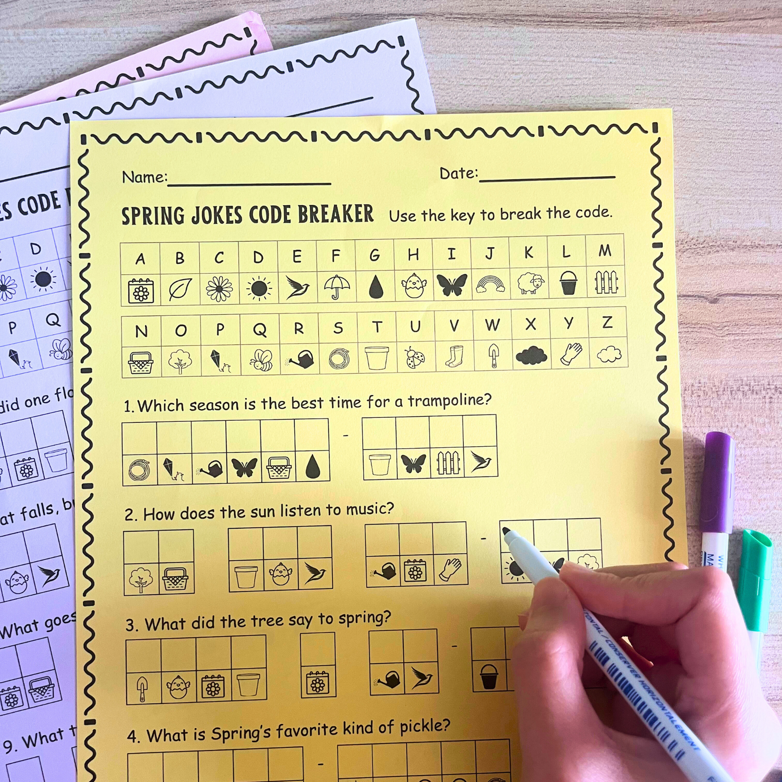 FREE Winter Jokes Cryptogram Code Breaker Worksheets for Kids ...