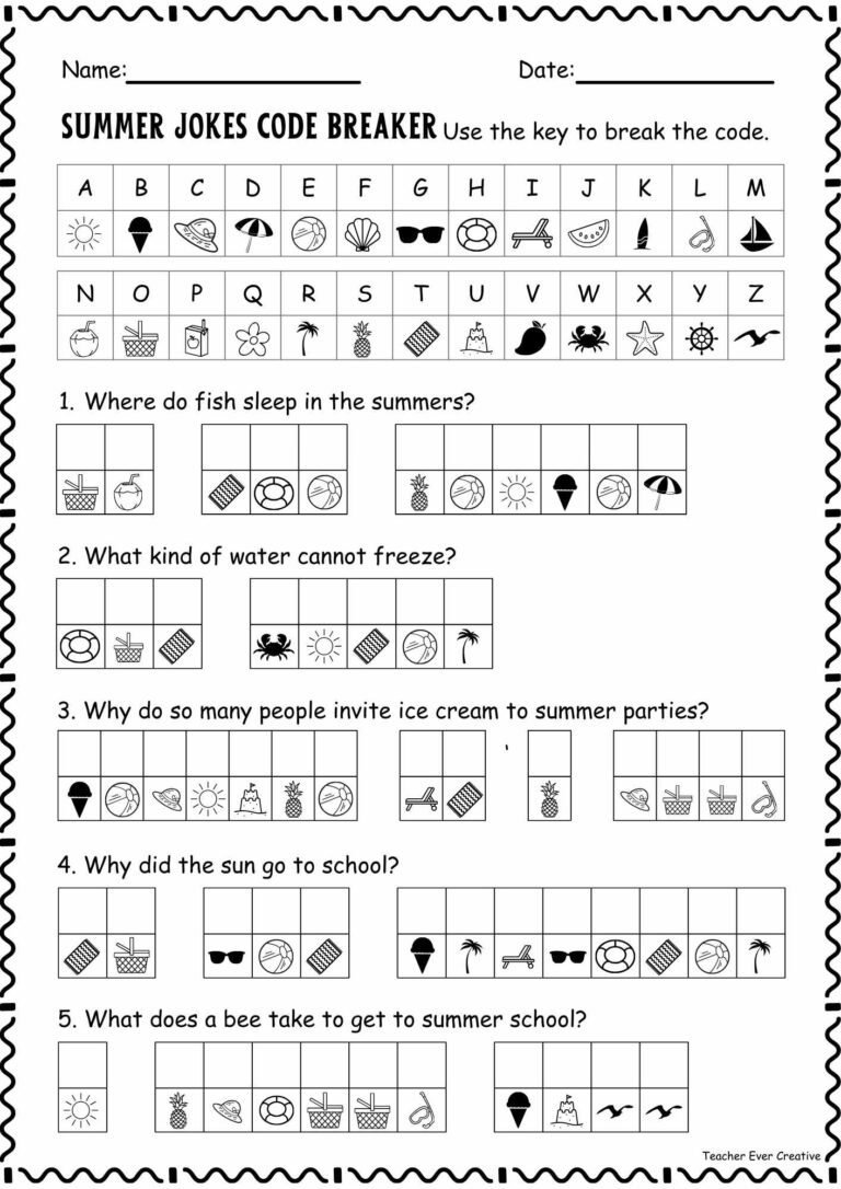 Free summer jokes code breaker crack the code cryptogram