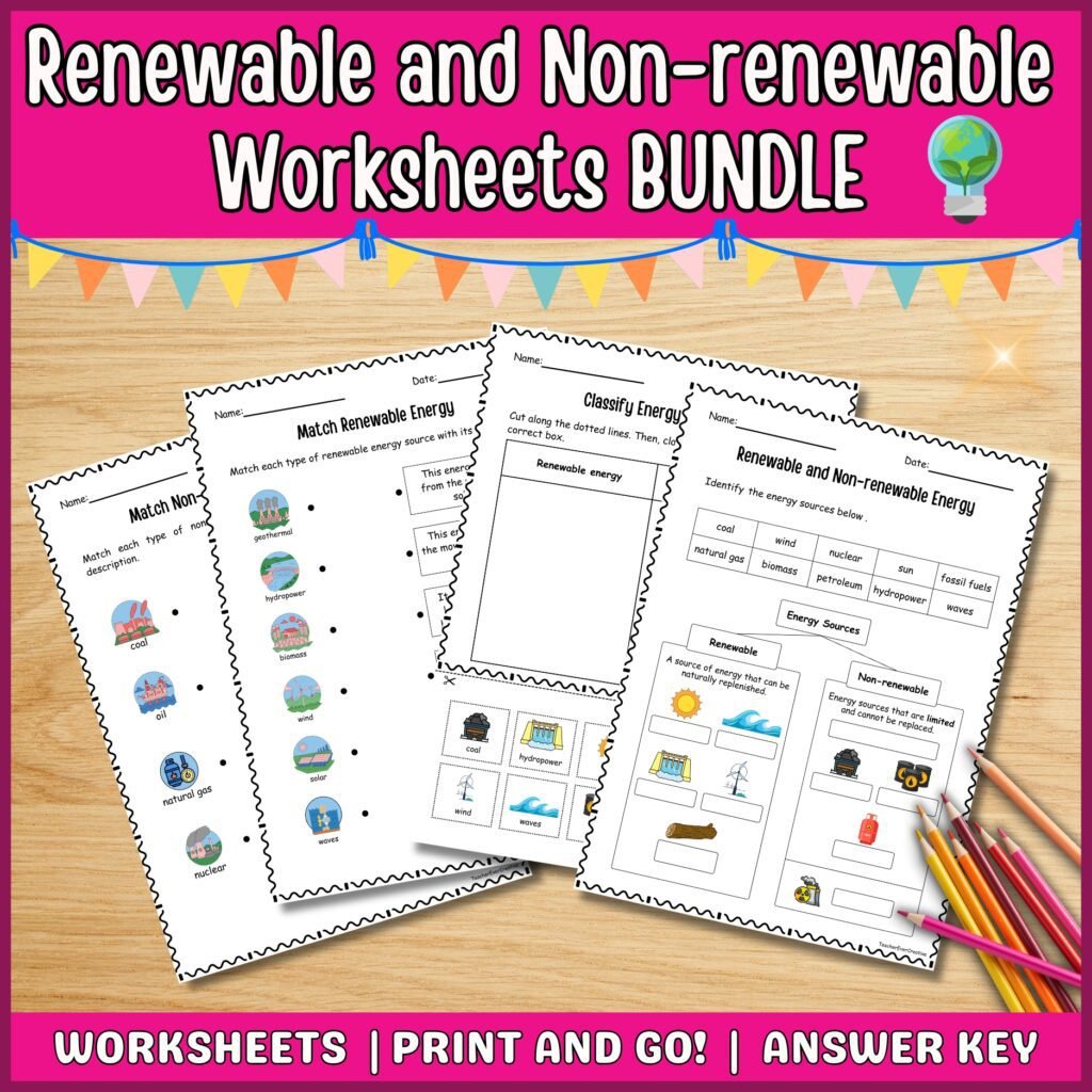 renewable and non-renewable worksheets