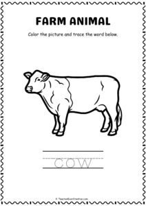 Cow Farm Animal Coloring page