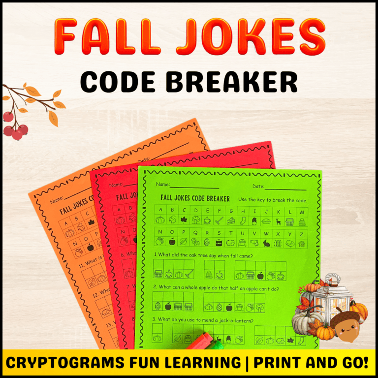 Epic Fall Jokes Cryptogram: Unlock the Laughter for Kids ...