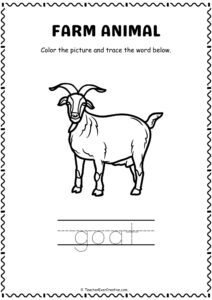 Goat Farm Animal Coloring page