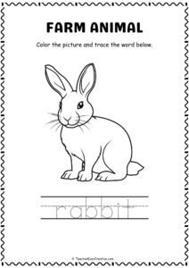 Rabbit Farm Animal Coloring page