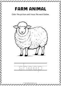 sheep Farm Animal Coloring page