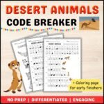 Discover 12 Desert Animals with Exciting Cryptogram for Kids