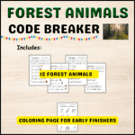 12 Forest Animals Exciting Cryptogram for Kids - teacherevercreative.com