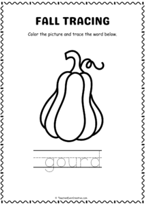 Corn Tracing and Coloring Page