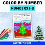 Winter Color By Numbers 1 – 8 Free Printable