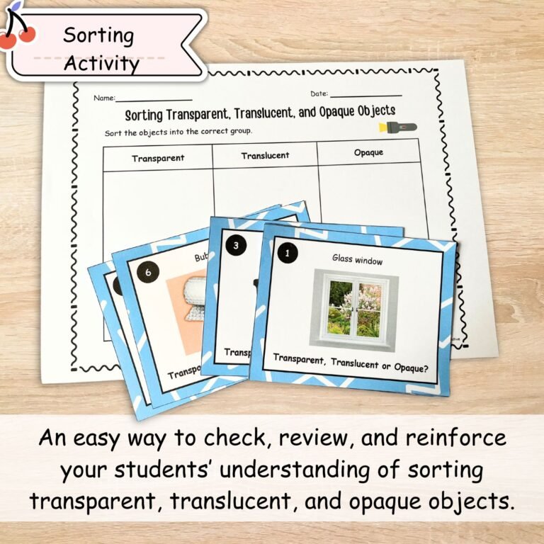 Task Cards Transparent, Translucent, Opaque for Elementary Kids ...
