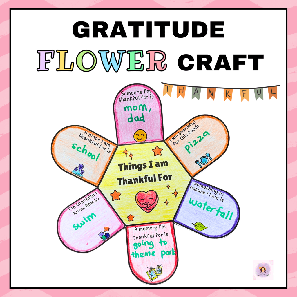 Gratitude Flower Craft for Elementary Kids