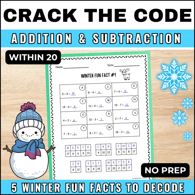 The Best Winter Jokes Cryptogram Worksheets - teacherevercreative.com