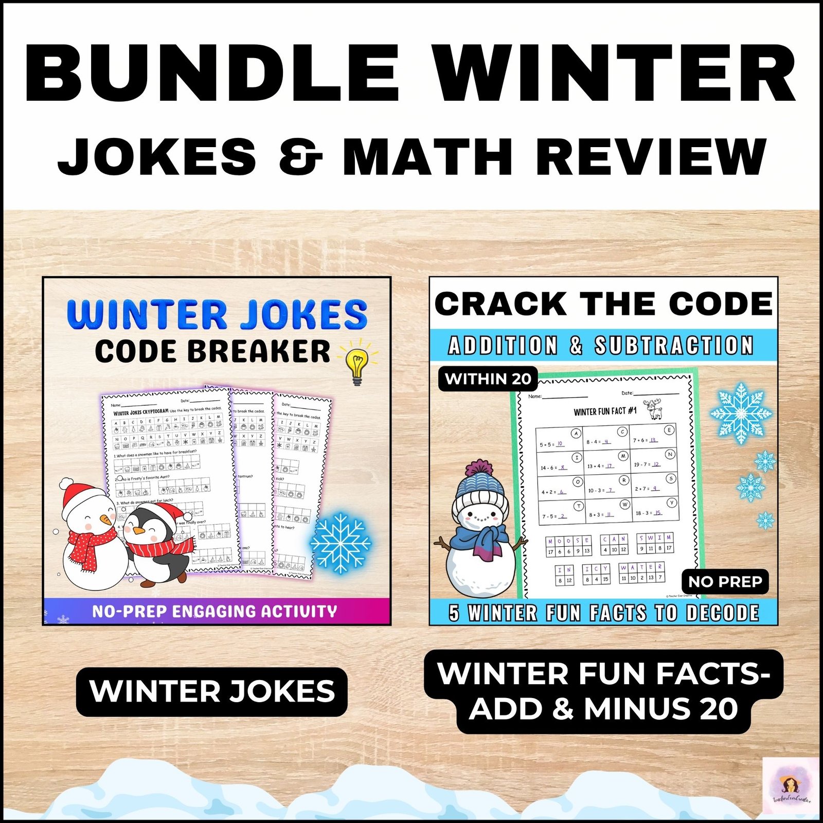 Fun Winter Crack the Code Puzzles for Students - teacherevercreative.com