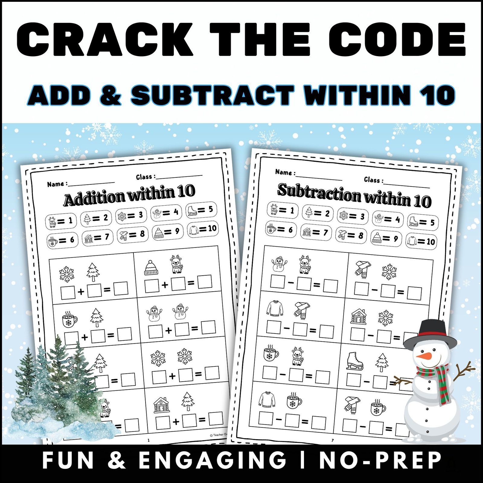 Free Winter Worksheets and Printables for Kids - teacherevercreative.com