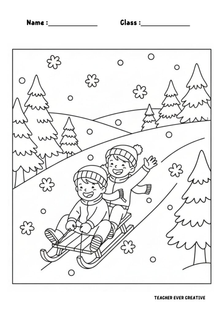 winter free printable fun coloring for kids