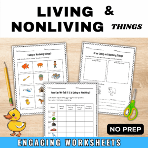 living and nonliving things worksheets for grade 1, 2