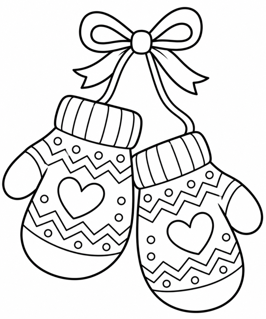 Winter Mittens Coloring Page for Kids – Free Printable