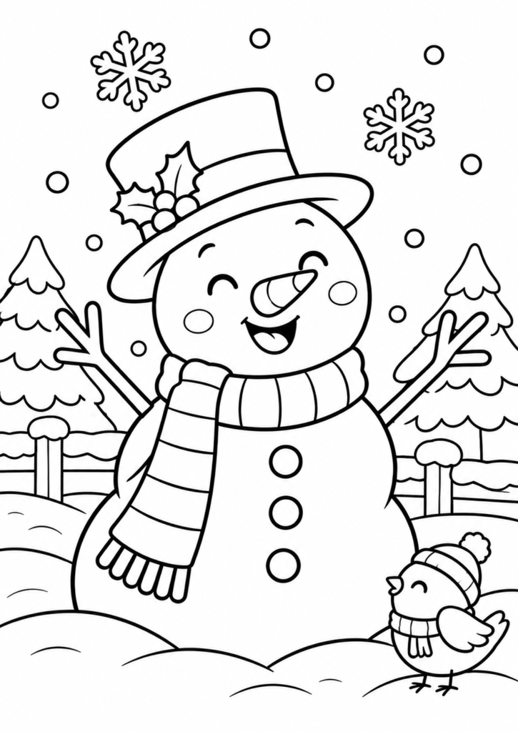 Free Winter Coloring Pages for Kids: Cute & Easy Printables
