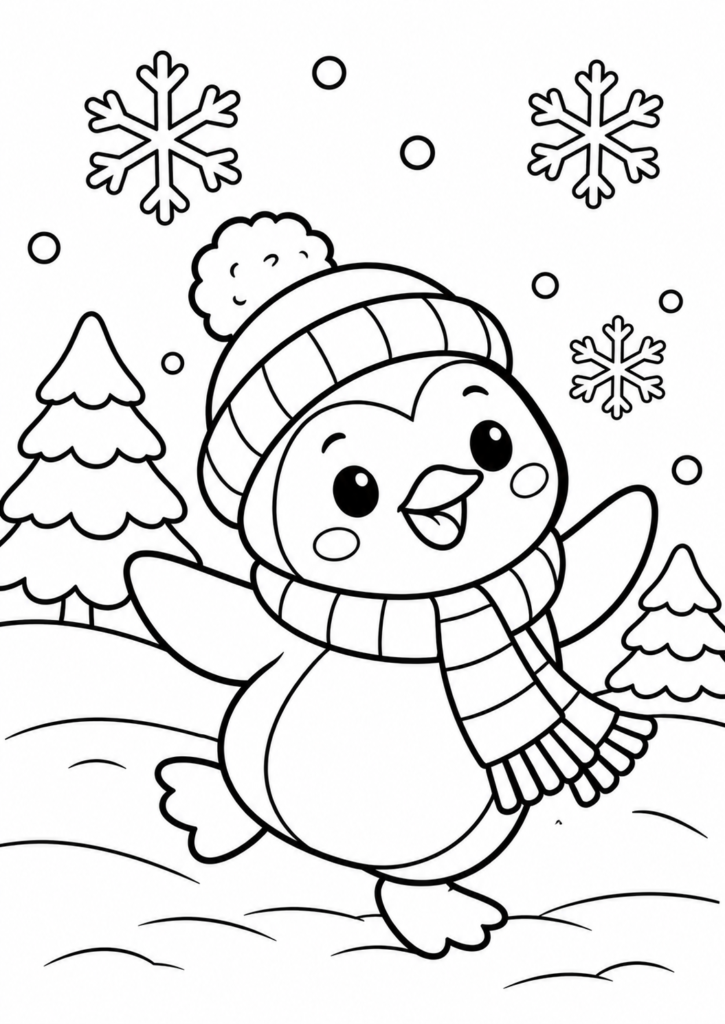 Free Winter Coloring Pages for Kids: Cute & Easy Printables